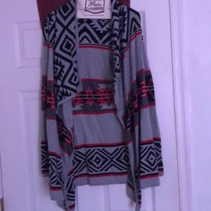 Long sleeve tribal pattern cardigan